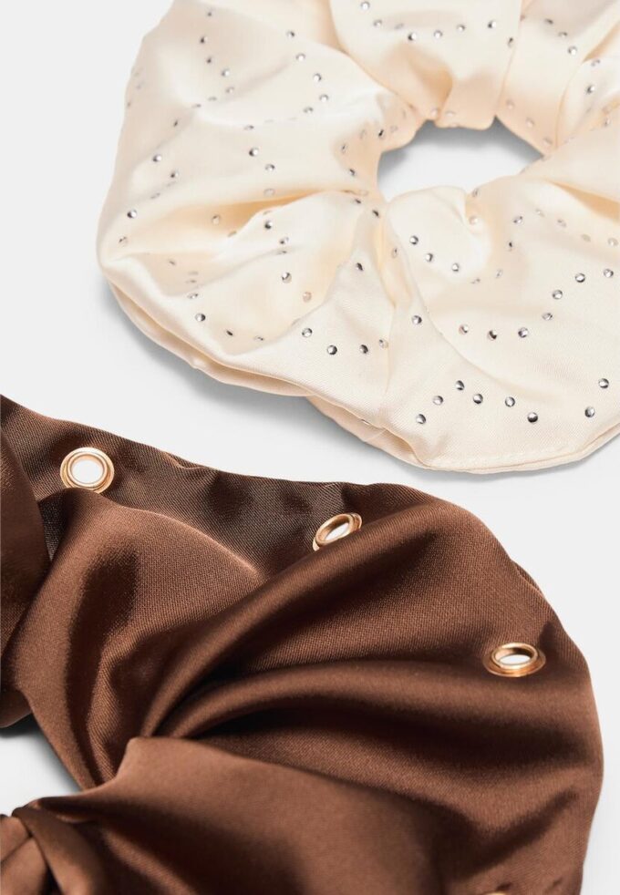 2er-Set Scrunchies mit Nieten