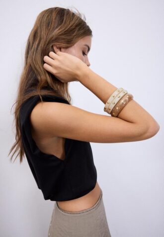 3er-Set starre Armbänder mit Nieten