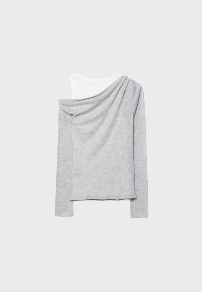 Asymmetrisches Doppel-T-Shirt Asymmetrisches Doppel-T-Shirt