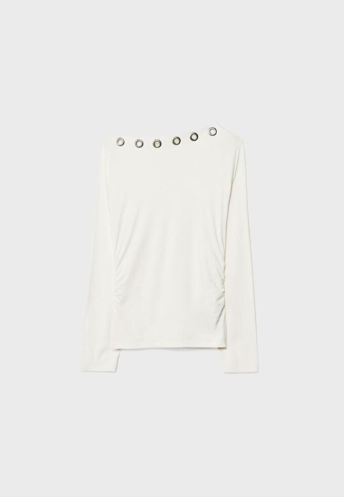 Asymmetrisches T-Shirt mit Ösen Asymmetrisches T-Shirt mit Ösen