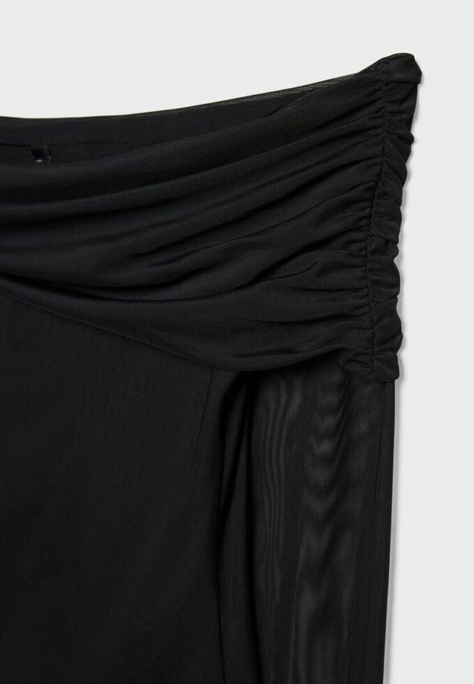 Asymmetrisches Tüll-T-Shirt Asymmetrisches Tüll-T-Shirt