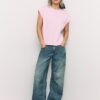 B06 Basics T-Shirt mit überschnittenen Schultern