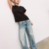B06 Basics T-Shirt mit überschnittenen Schultern
