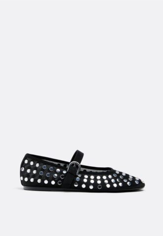 Ballerinas aus Mesh mit Nieten