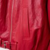 Ballonjacke in Lederoptik mit Gürteldetail