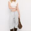 Basics gerafftes, figurbetontes T-Shirt