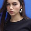 Basics gerafftes, figurbetontes T-Shirt