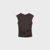 Basics gerafftes, figurbetontes T-Shirt