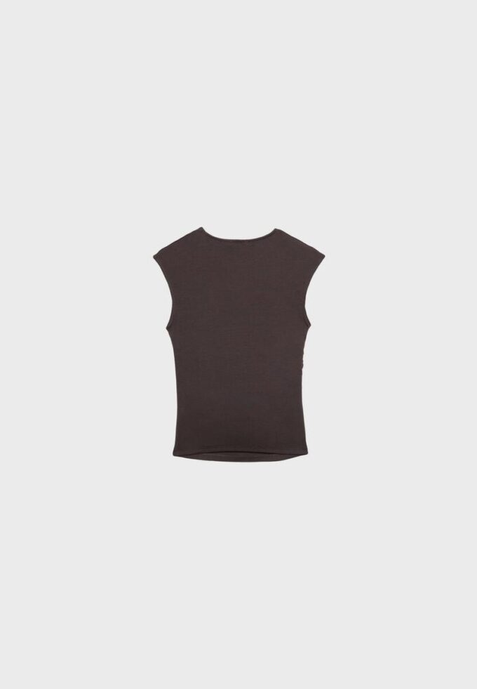 Basics gerafftes, figurbetontes T-Shirt