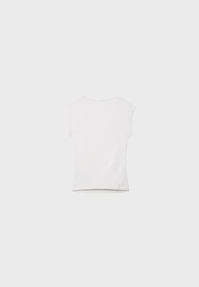 Basics gerafftes, figurbetontes T-Shirt