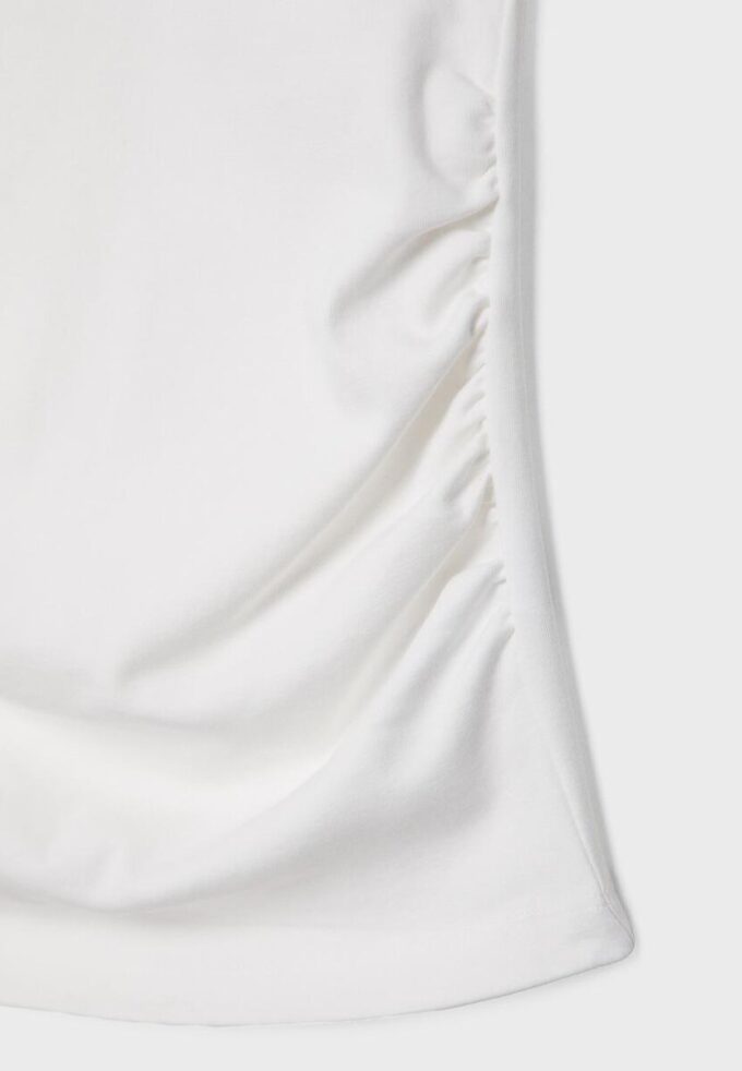 Basics gerafftes, figurbetontes T-Shirt