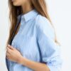 Basics-gestreiftes Popeline-Hemd mit Tasche Basics-gestreiftes Popeline-Hemd mit Tasche
