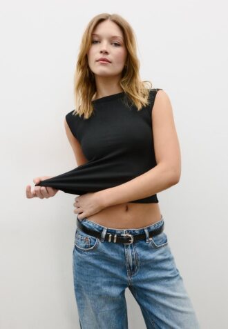 Basics-Gürtel mit schimmerndem Leder-Effekt
