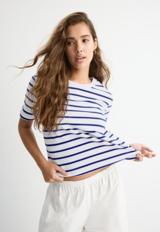 Basics Heavyweight gestreiftes T-Shirt in Regular Fit