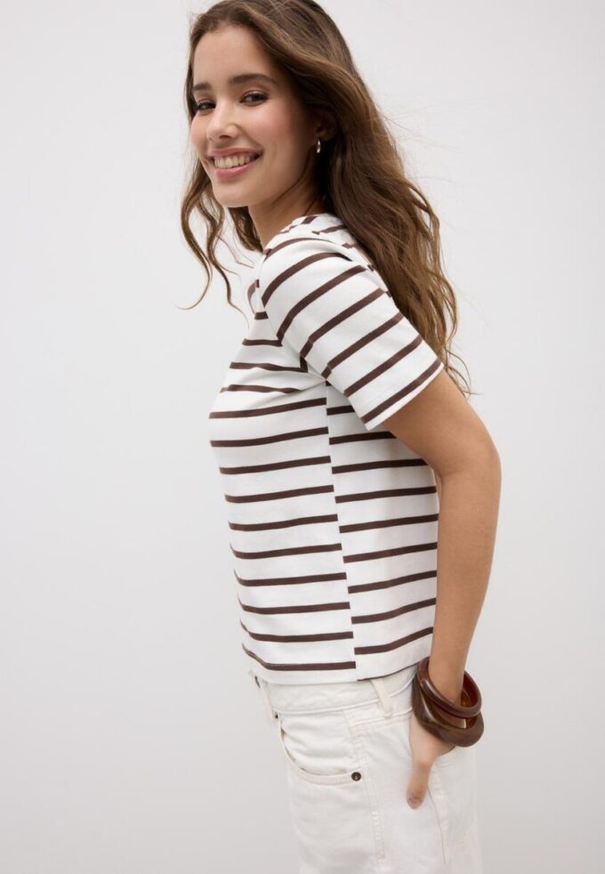 Basics Heavyweight gestreiftes T-Shirt in Regular Fit
