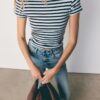 Basics Slim Fit gestreiftes T-Shirt