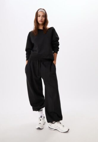Basics-Sweatshirt mit schulterfreiem Ausschnitt