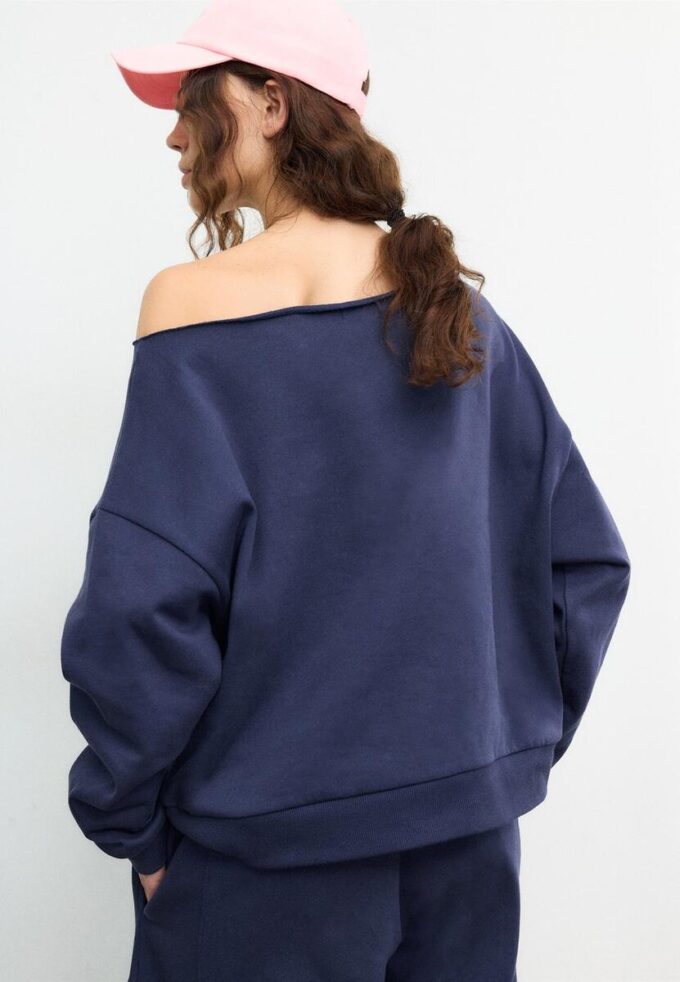 Basics-Sweatshirt mit schulterfreiem Ausschnitt Basics-Sweatshirt mit schulterfreiem Ausschnitt
