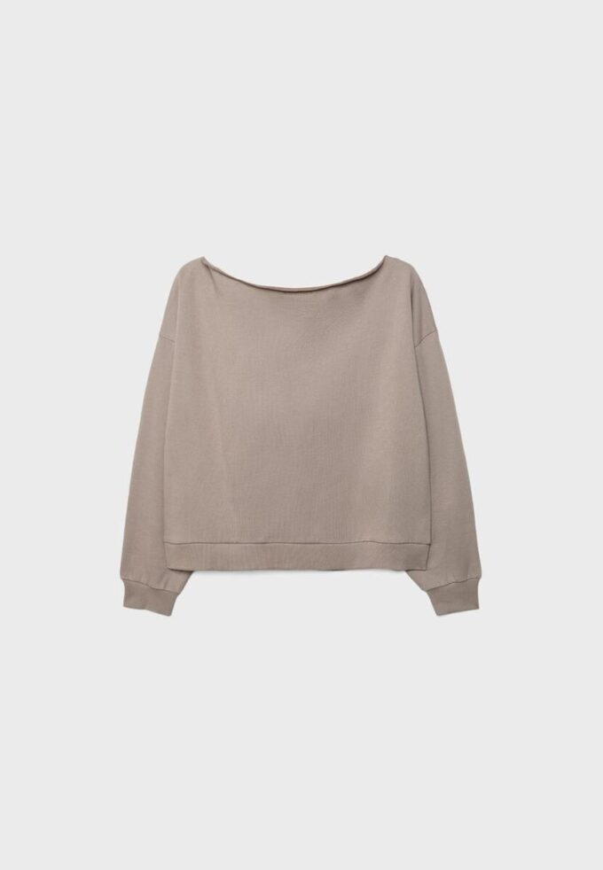 Basics-Sweatshirt mit schulterfreiem Ausschnitt Basics-Sweatshirt mit schulterfreiem Ausschnitt