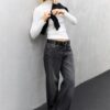 Basics T-Shirt mit hohem Kragen