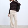 Basics T-Shirt mit hohem Kragen