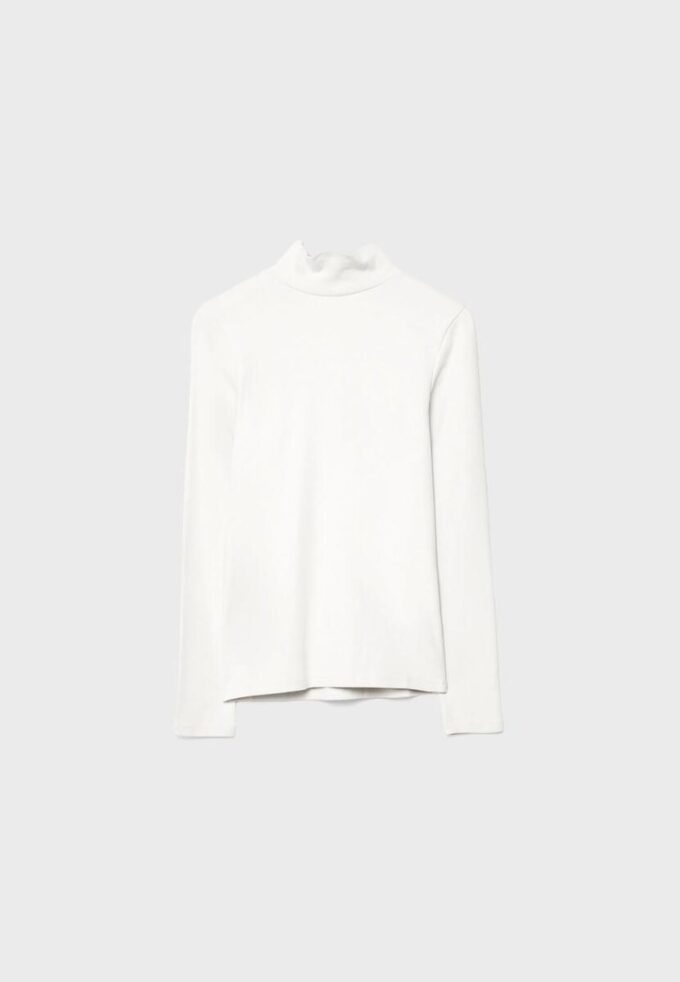 Basics T-Shirt mit hohem Kragen