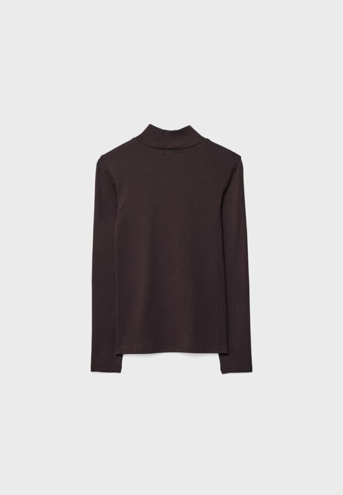 Basics T-Shirt mit hohem Kragen