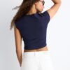 Basics tailliertes Crop-T-Shirt