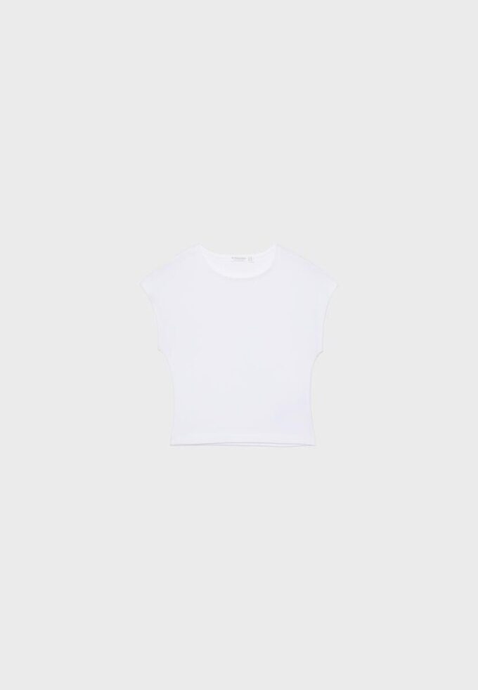 Basics tailliertes Crop-T-Shirt
