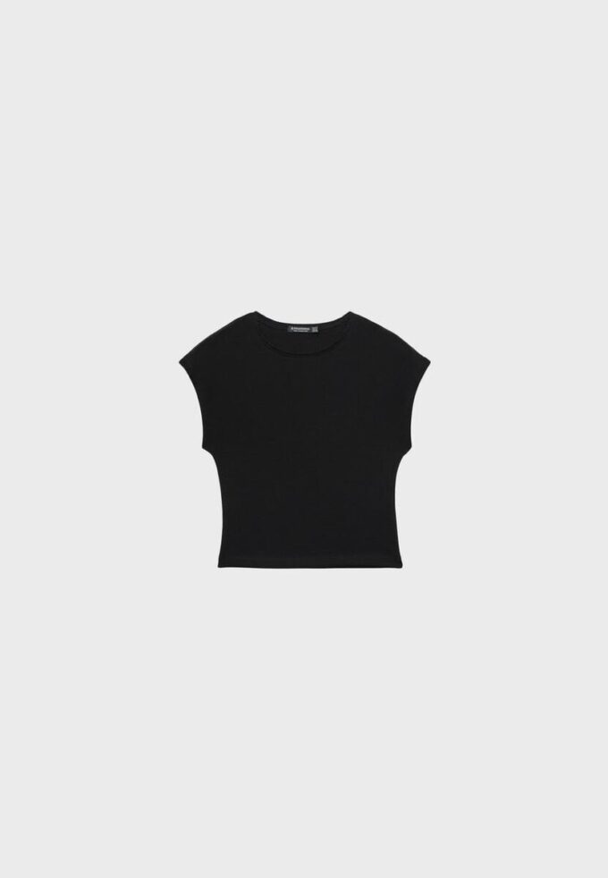 Basics tailliertes Crop-T-Shirt