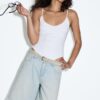 Bermudashorts aus Denim mit Gürtel Bermudashorts aus Denim mit Gürtel