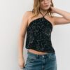 Besticktes Neckholder-Oberteil