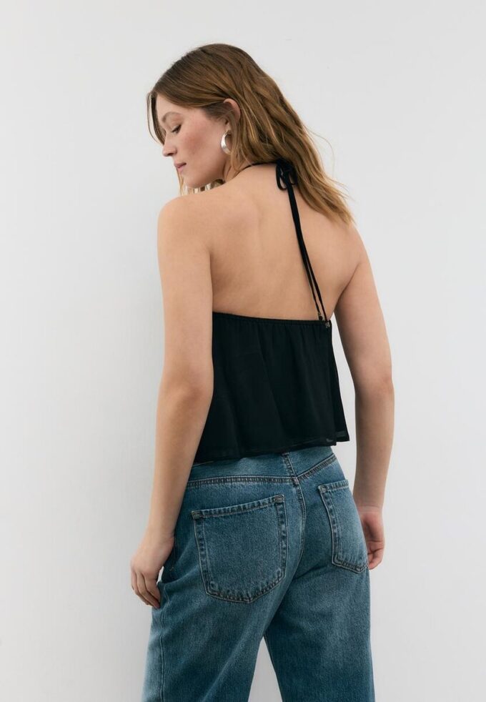 Besticktes Neckholder-Oberteil