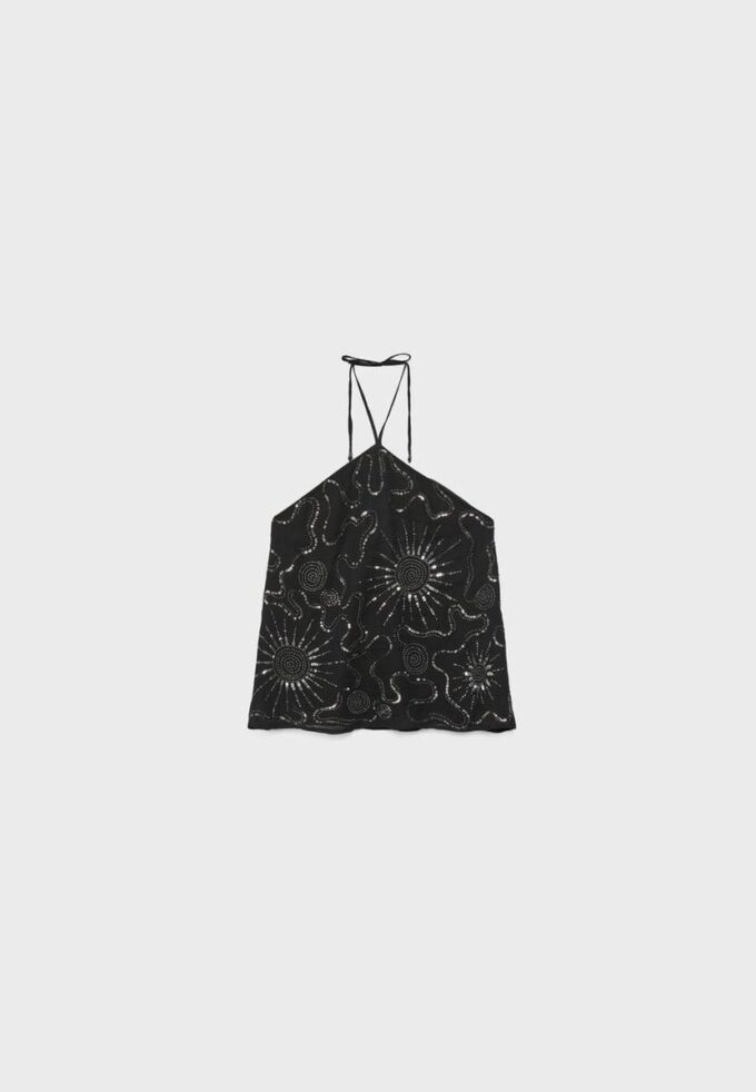 Besticktes Neckholder-Oberteil