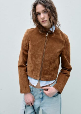 Bikerjacke aus 100 % Leder
