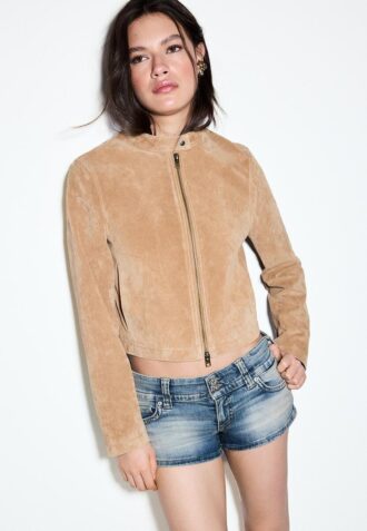 Bikerjacke aus 100 % Leder
