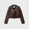 Bikerjacke aus Kunstleder mit Gürtel