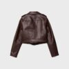 Bikerjacke aus Kunstleder mit Gürtel