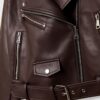 Bikerjacke aus Kunstleder mit Gürtel