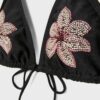 Bikini-Oberteil im Triangel-Schnitt mit Blumenstickerei Bikini-Oberteil im Triangel-Schnitt mit Blumenstickerei
