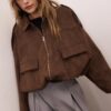Bomberjacke aus Kunstwildleder Bomberjacke aus Kunstwildleder