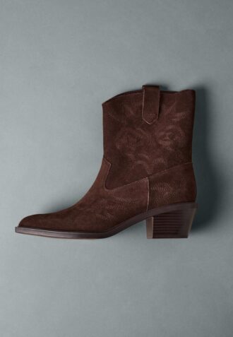 Cowboy-Stiefeletten aus Spaltleder mit Absatz