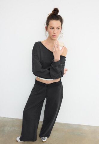 Cropped-Sweatshirt im Washed-Look