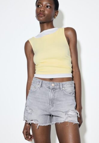 D75 Shorts aus zerrissenem Denim