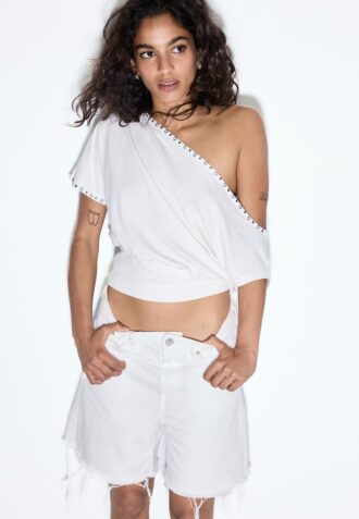 D93 Lange Jeans-Shorts