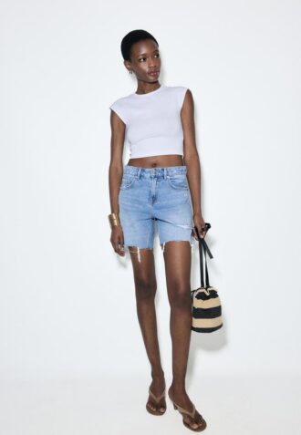D93 Lange Jeans-Shorts