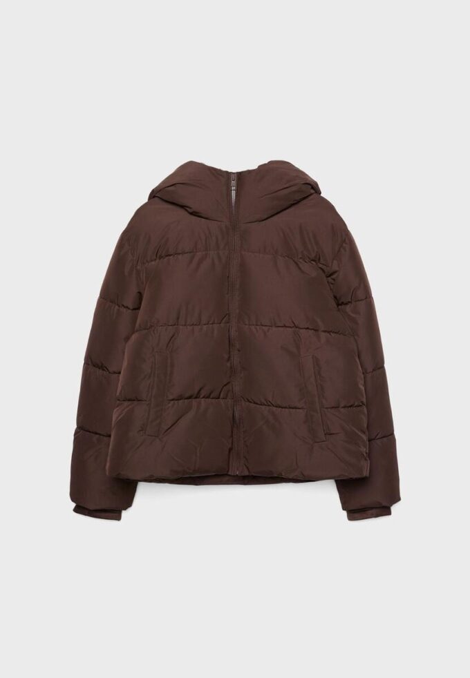 Einfache Daunenjacke mit Kapuze Einfache Daunenjacke mit Kapuze