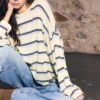 Feinstrick-Pullover mit Streifen Feinstrick-Pullover mit Streifen