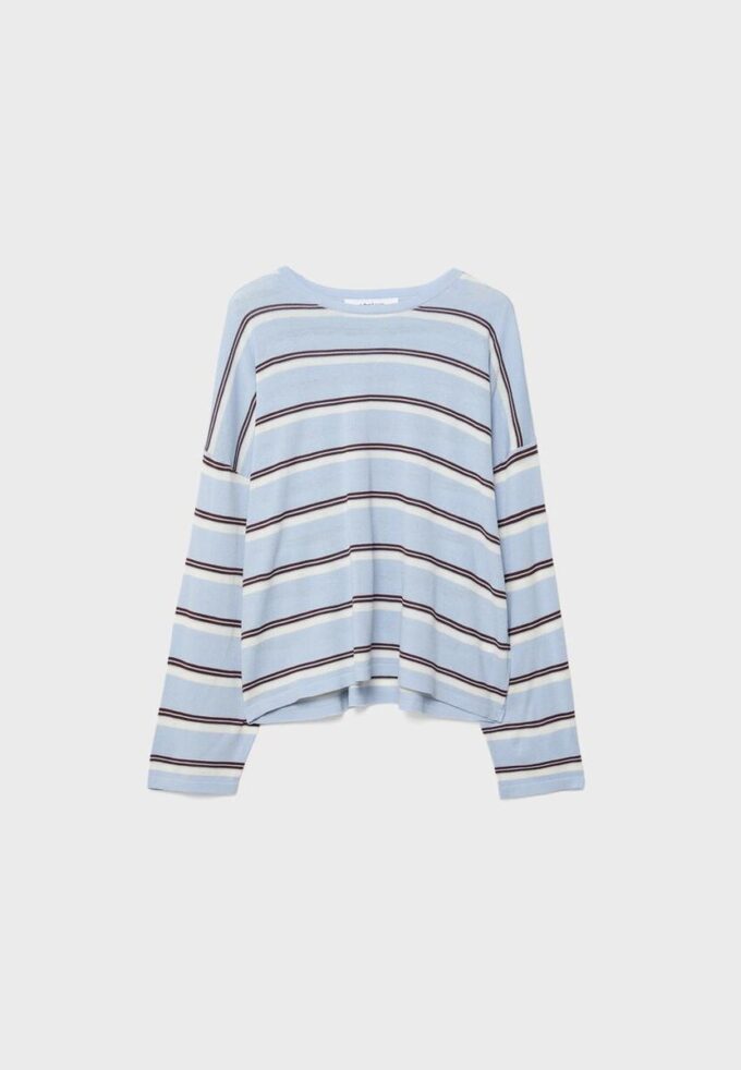 Feinstrick-Pullover mit Streifen