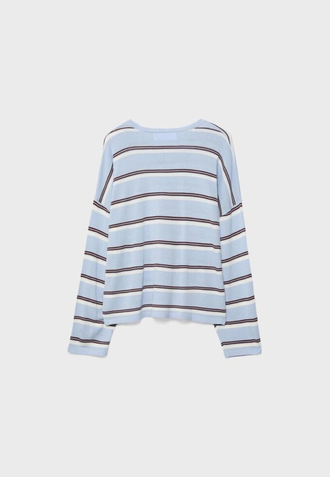 Feinstrick-Pullover mit Streifen